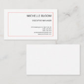 Moderne platte eenvoudige minimalistische rode wit visitekaartje (Voorkant / Achterkant)