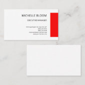 Moderne platte eenvoudige minimalistische rode wit visitekaartje (Voorkant / Achterkant)
