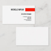 Moderne platte eenvoudige minimalistische rode wit visitekaartje (Voorkant / Achterkant)