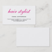 Moderne platte, eenvoudige witte haarstijllijst visitekaartje (Voorkant / Achterkant)