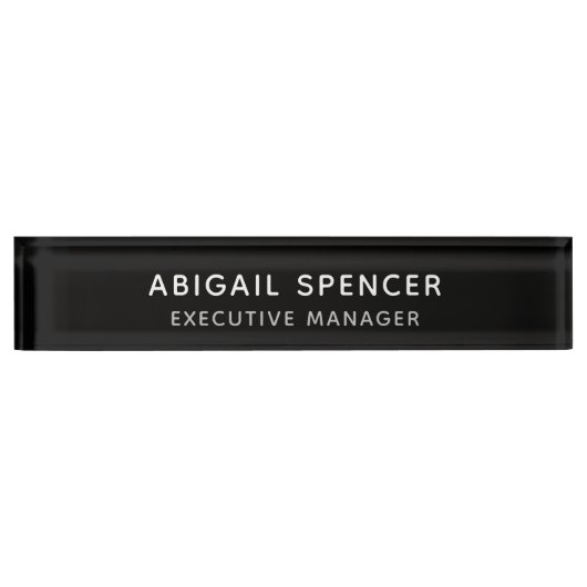 Moderne platte, eenvoudige zwarte professional naambordje (Voorkant)