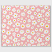 Moderne platte grafische Daisy Pink elke gelegenhe Cadeaupapier (Vlak)