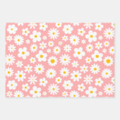 Moderne platte grafische Daisy Pink elke gelegenhe Inpakpapier Vel (Voorkant)