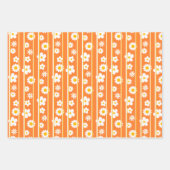 Moderne platte grafische madeliefje Sinaasappel el Inpakpapier Vel (Voorkant 3)