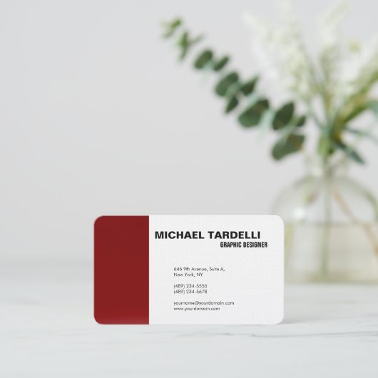 Moderne platte legant eenvoudige minimalistische r visitekaartje (Staand voorkant)