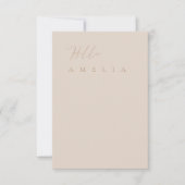 Moderne, platte, lege tabelkaart voor gastgebruik (Voorkant)