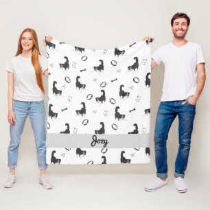 Moderne platte ontwerp Border Collie & botten patr Fleece Deken