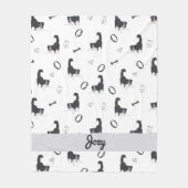 Moderne platte ontwerp Border Collie & botten patr Fleece Deken (Voorkant)