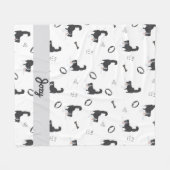 Moderne platte ontwerp Border Collie & botten patr Fleece Deken (Voorkant (Horizontaal))