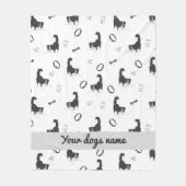 Moderne platte ontwerp Border Collie & botten patr Fleece Deken (Voorkant)
