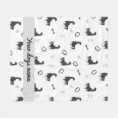 Moderne platte ontwerp Border Collie & botten patr Fleece Deken (Voorkant (Horizontaal))