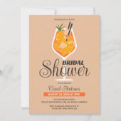 Moderne platte oranje Aperol Spritz bruidsdouche Kaart (Voorkant)