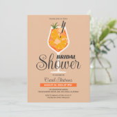 Moderne platte oranje Aperol Spritz bruidsdouche Kaart (Staand voorkant)