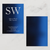 Moderne platte professionele monogram visitekaartje (Voorkant / Achterkant)