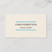 Moderne platte reisagent minimalistisch crèmekleur visitekaartje (Voorkant)