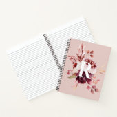 Moderne platte roze en rode Florenz met Initiaal Notitieboek (Binnen)