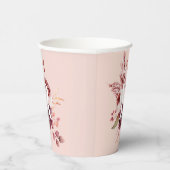 Moderne platte roze en rode Florenz met Initiaal Papieren Bekers (Rechts)