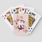 Moderne platte roze en rode Florenz met Initiaal Pokerkaarten (Achterkant)