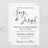 Moderne Platte Trouwuitnodiging Kaart (Voorkant / Achterkant)