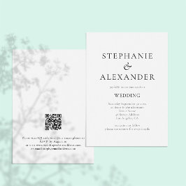 Moderne platte Typografie QR Code Wedding Kaart