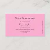 Moderne platte zwart en roze met Logo Professional Visitekaartje (Achterkant)