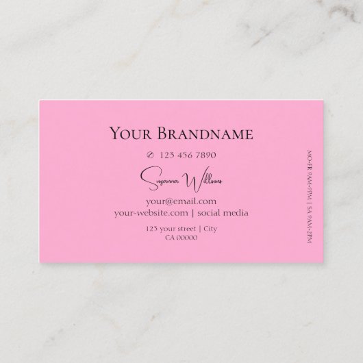 Moderne platte zwart en roze met Logo Professional Visitekaartje (Achterkant)