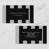 Moderne platte zwarte grijs strips visitekaartje (Voorkant / Achterkant)