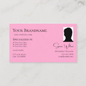 Moderne platte zwarte roze met Logo en foto's Visitekaartje (Achterkant)