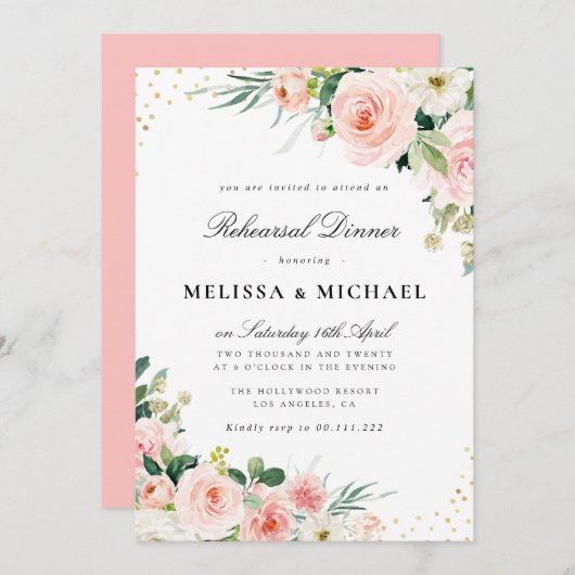 Moderne plechtige uitnodiging voor een diner met b (Voorkant / Achterkant)