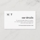 Moderne plechtigheid op een gloedvol monogram - on informatiekaartje (Voorkant)