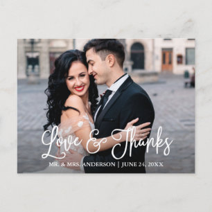 Moderne Plezierige Calligrafie Liefde en Dank Trou Briefkaart