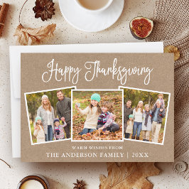 Moderne Plezierige Calligrafie Thanksgiving Kraft  Feestdagenkaart