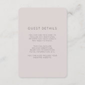Moderne Plum bruiloft Gast Details Informatiekaartje (Voorkant)