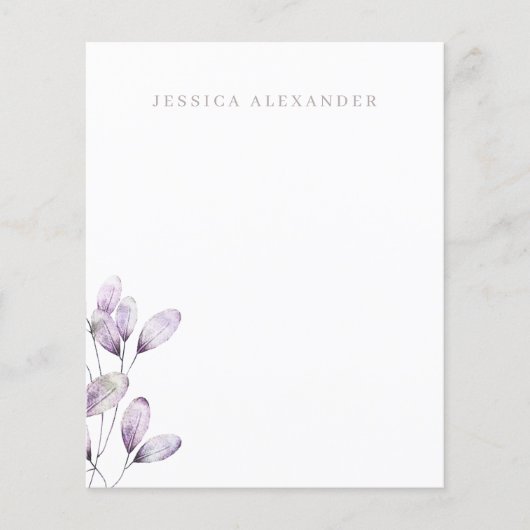 Moderne plum Foliage Personalized Stationery (Voorkant)