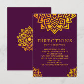 Moderne Plum Gold Mandala Indiase Richtingen Kaart (Voorkant / Achterkant)