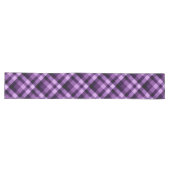 Moderne Plum Paarse Plaid Grote Tafelloper (Horizontaal)