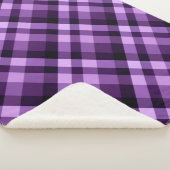Moderne Plum Paarse Plaid Medium Sherpa Deken (3/4)