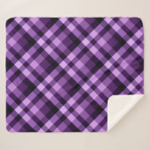 Moderne Plum Paarse Plaid Medium Sherpa Deken (Voorkant (horizontaal))
