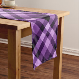 Moderne Plum Paarse Plaid Medium Tafelloper