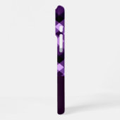 Moderne Plum Paarse Plaid Monogram Telefoonhoes iPhone Hoesje (Linkerkant)