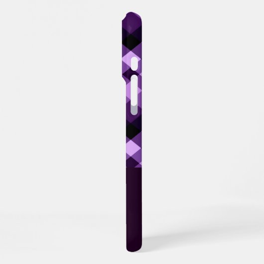 Moderne Plum Paarse Plaid Monogram Telefoonhoes iPhone Hoesje (Linkerkant)