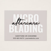 Moderne PMU Brow Instructions Card voor Brows Afte Visitekaartje (Voorkant)