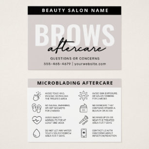Moderne PMU Brow Instructions Card voor Brows Afte Visitekaartje