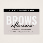 Moderne PMU Brow Instructions Card voor Brows Afte Visitekaartje (Voorkant)