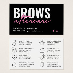 Moderne PMU Brow Instructions Card voor Brows Afte Visitekaartje