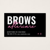 Moderne PMU Brow Instructions Card voor Brows Afte Visitekaartje (Voorkant)