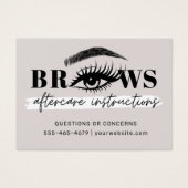 Moderne PMU Brow Instructions Card voor Brows Afte Visitekaartje (Voorkant)