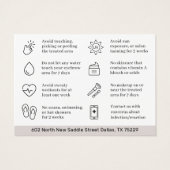 Moderne PMU Brow Instructions Card voor Brows Afte Visitekaartje (Achterkant)