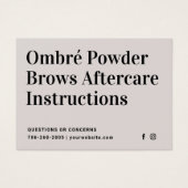 Moderne PMU Brow Instructions Card voor Brows Afte Visitekaartje (Voorkant)