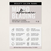 Moderne PMU Brow Instructions Card voor Brows Afte Visitekaartje (Voorkant /achterkant)